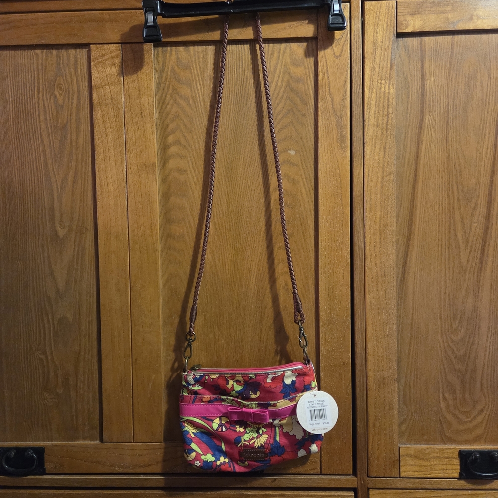 Floral Crossbody Bag - Pink and Brown